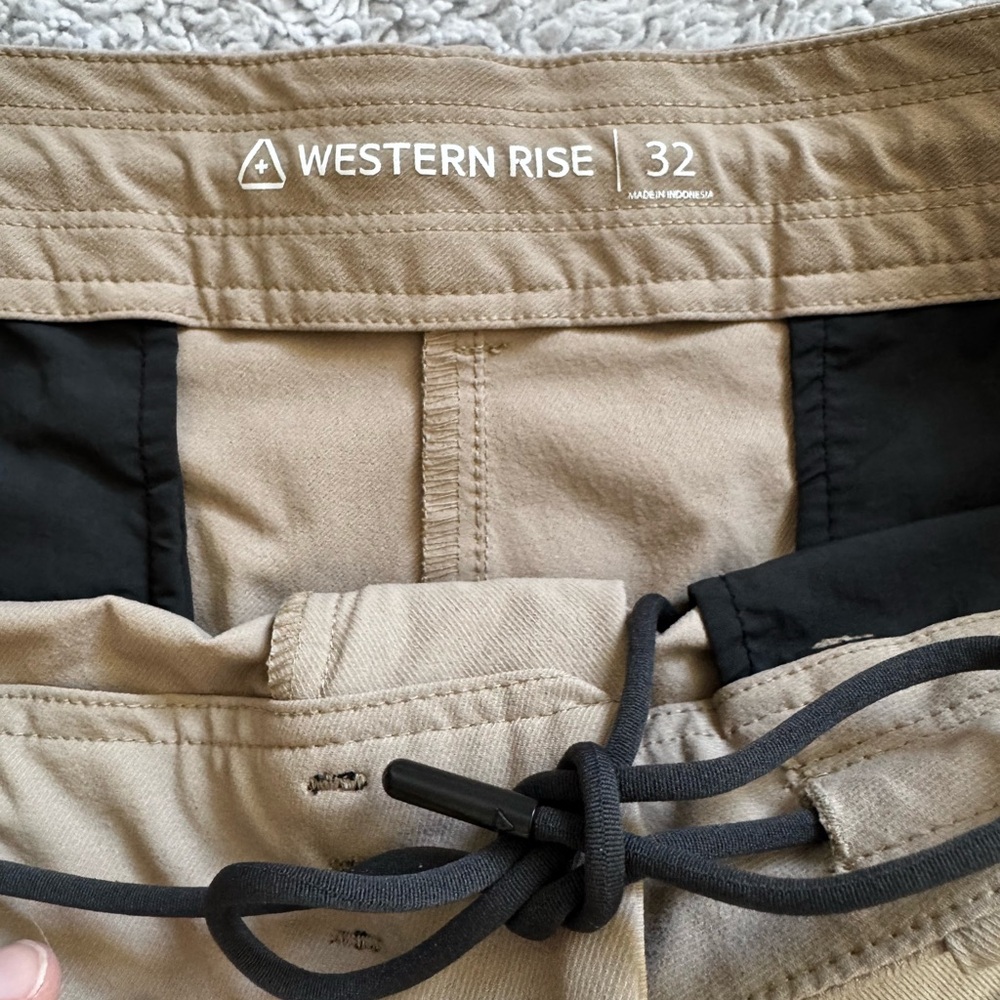 Men's Tan Flat Front Shorts - Picture 2 of 5